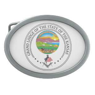 Freemasonry lodge of the state of Kansas Belt Buckle