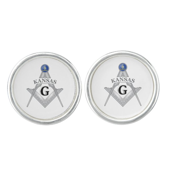 Freemasonry lodge of the state of Kansas Cufflinks (Front)