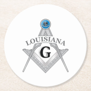Freemasonry lodge of the state of Louisiana Round Paper Coaster