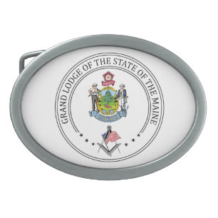 Freemasonry lodge of the state of Maine Belt Buckle