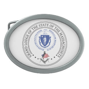 Freemasonry lodge of the state of Massachusets Belt Buckle