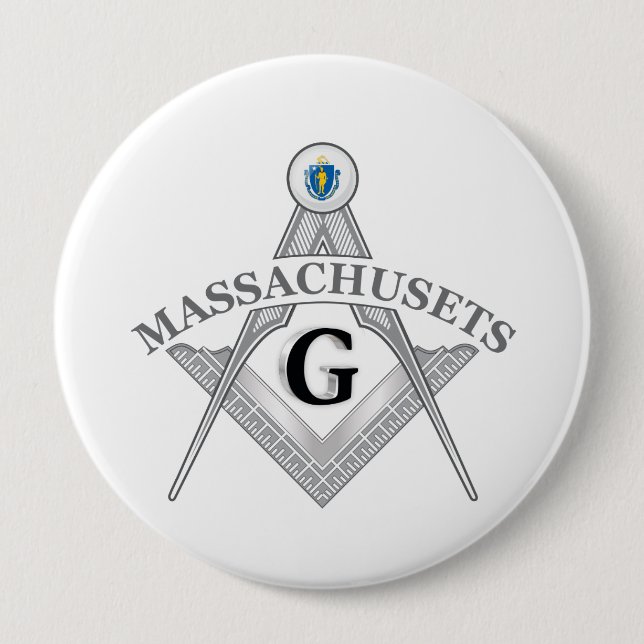 Freemasonry lodge of the state of Massachusets Button (Front)