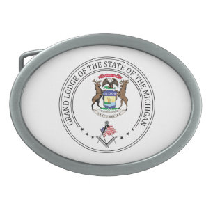 Freemasonry lodge of the state of Michigan Belt Buckle