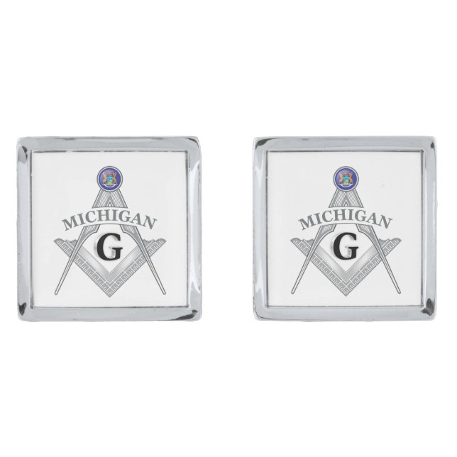 Freemasonry lodge of the state of Michigan Cufflinks (Front)