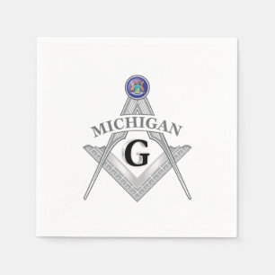 Freemasonry lodge of the state of Michigan Napkins