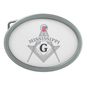 Freemasonry lodge of the state of Mississippi Belt Buckle