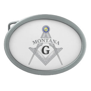 Freemasonry lodge of the state of Montana Belt Buckle