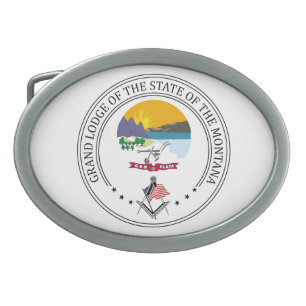 Freemasonry lodge of the state of Montana Belt Buckle