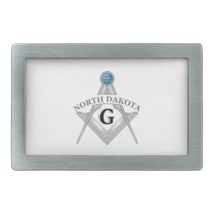Freemasonry lodge of the state of North Dakota Belt Buckle