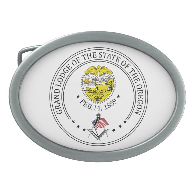 Freemasonry lodge of the state of Oregon Belt Buckle (Front)