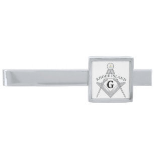 Freemasonry lodge of the state of Rohde Island Silver Finish Tie Bar