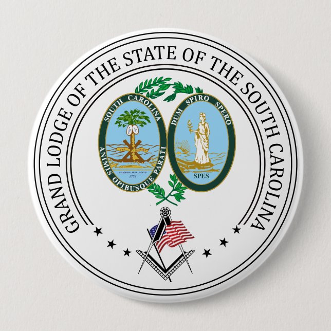 Freemasonry lodge of the state of South Carolina Button (Front)