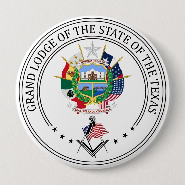 Freemasonry lodge of the state of Texas Button (Front)