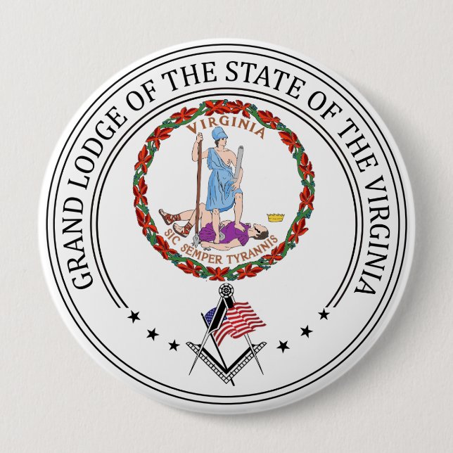 Freemasonry lodge of the state of Virginia Button (Front)