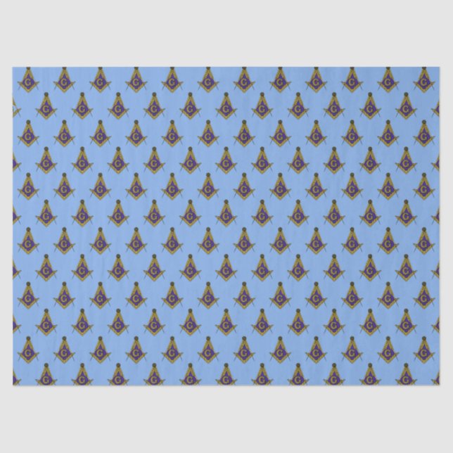 Freemasonry Pattern (Blue) Tissue Paper (Front)