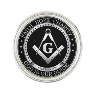 Freemasonry seal lapel pin