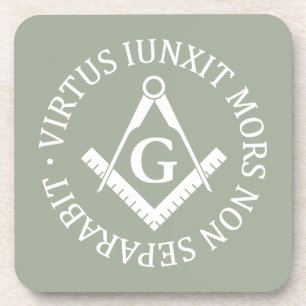 Freemasonry sign beverage coaster