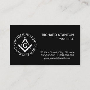 Freemasonry sign business card