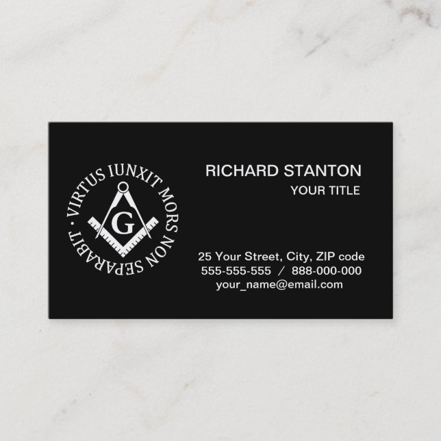 Freemasonry sign business card (Front)