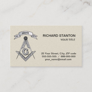 Freemasonry sign business card