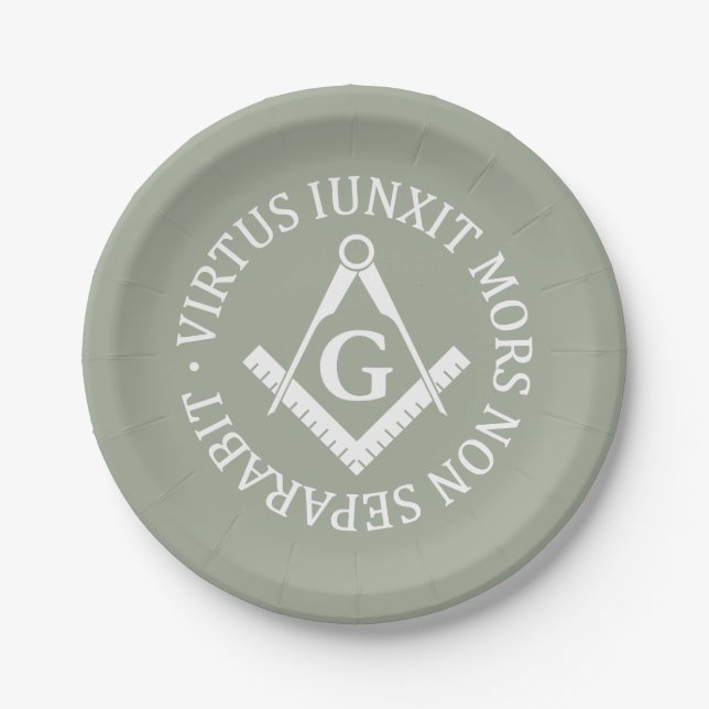Freemasonry sign paper plates (Front)