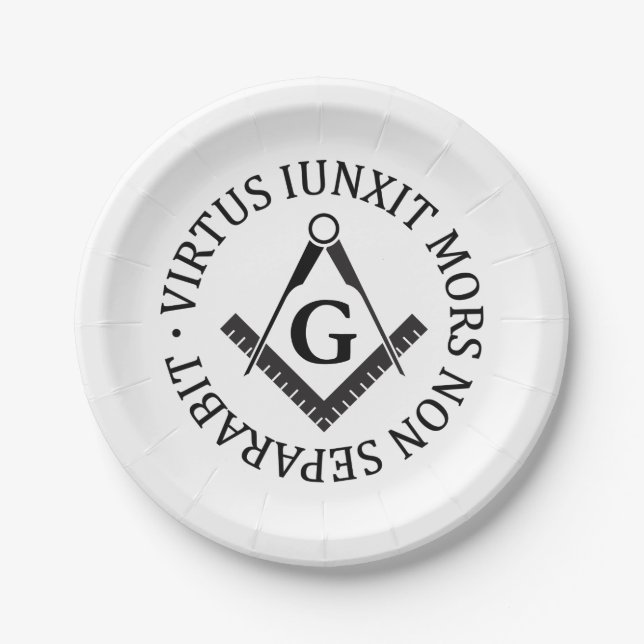 Freemasonry sign paper plates (Front)