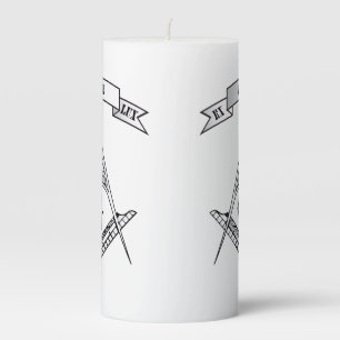 Freemasonry sign pillar candle