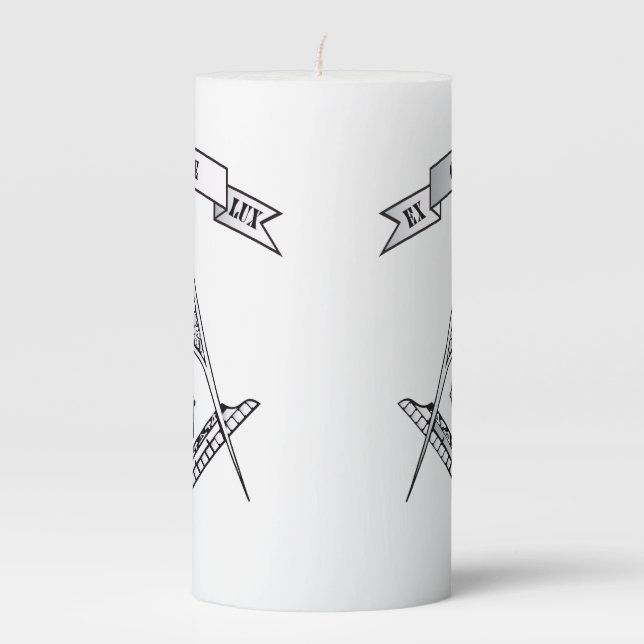 Freemasonry sign pillar candle (Front)