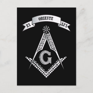 Freemasonry sign postcard
