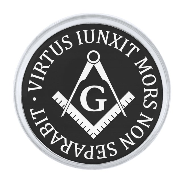 Freemasonry sign silver finish lapel pin (Front)