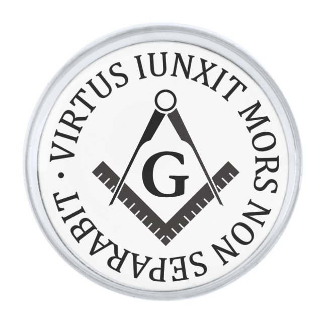 Freemasonry sign silver finish lapel pin (Front)