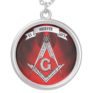 Freemasonry sign silver plated necklace