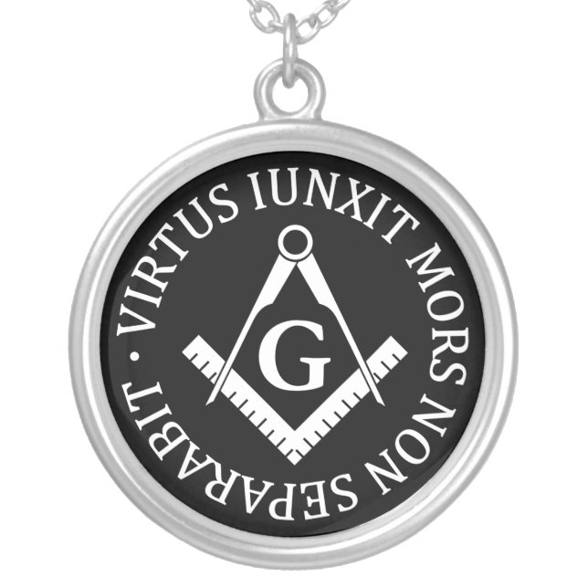 Freemasonry sign silver plated necklace (Front)