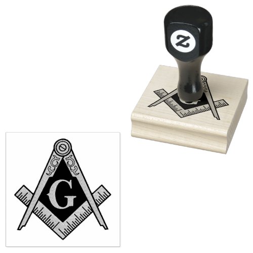 Freemasonry Square and Compass Masonic  Rubber Stamp