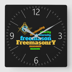 Freemasonry Square Wall Clock