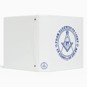 Freemasonry symbol 3 ring binder