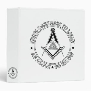 Freemasonry symbol 3 ring binder