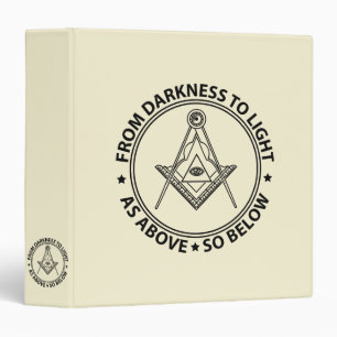 Freemasonry symbol 3 ring binder