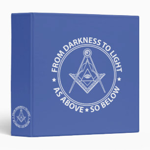 Freemasonry symbol 3 ring binder