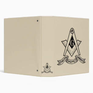 Freemasonry symbol 3 ring binder