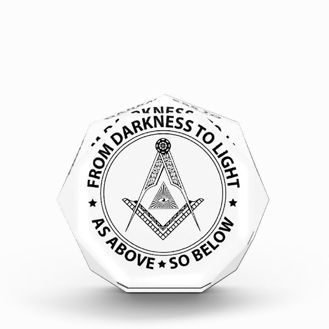 Freemasonry symbol acrylic award (Front)
