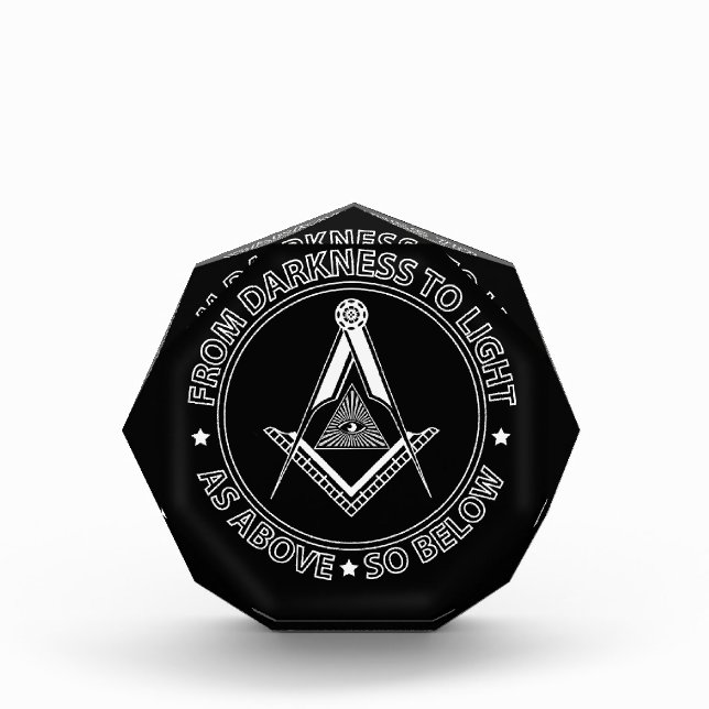Freemasonry symbol acrylic award (Front)