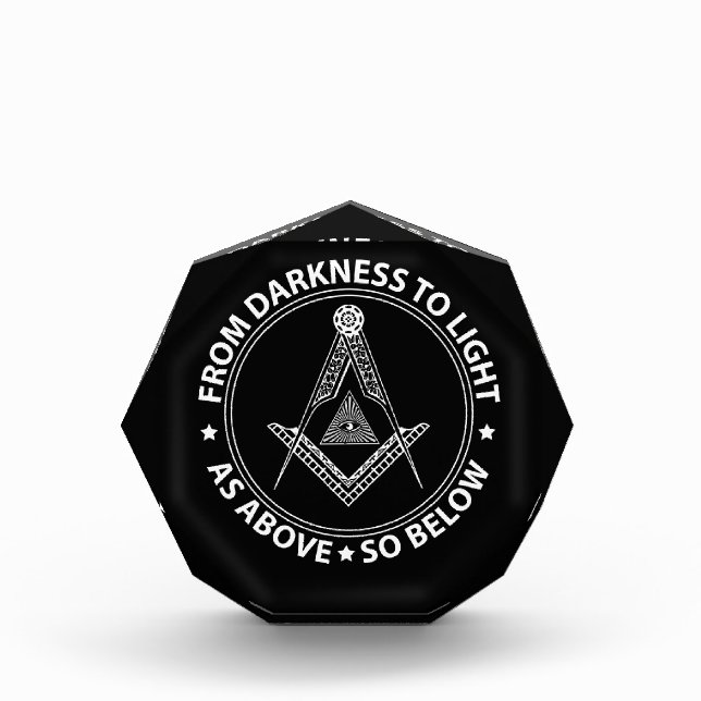 Freemasonry symbol acrylic award (Front)