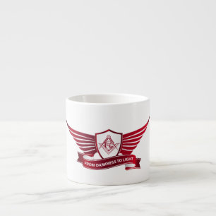 Freemasonry symbol and shield espresso cup