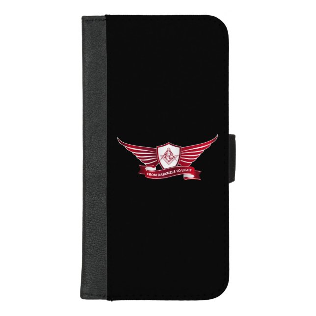 Freemasonry symbol and shield iPhone wallet case (Front)