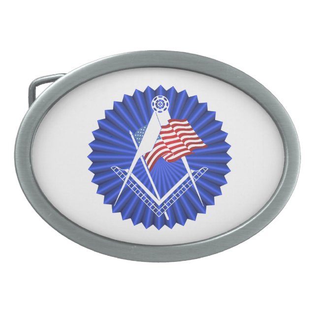 Freemasonry symbol belt buckle (Front)