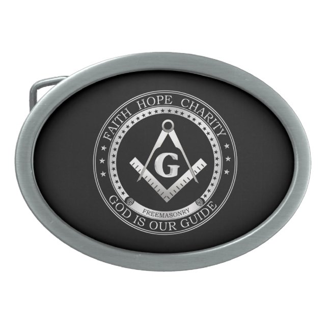 Freemasonry symbol belt buckle (Front)