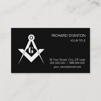 Freemasonry symbol business card