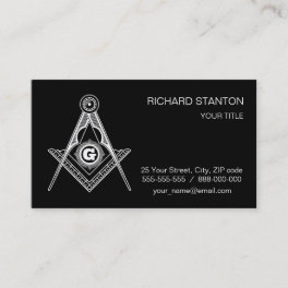 Freemasonry symbol business card