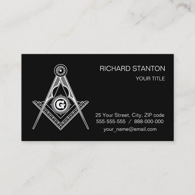 Freemasonry symbol business card (Front)